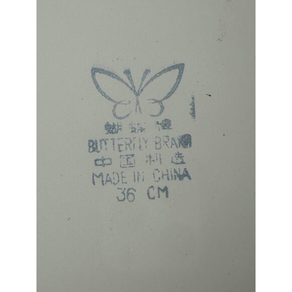 VTG Pink Metal Enamel Wash Basin With Roses And Butterflies Theme 14” - Picture 6 of 6